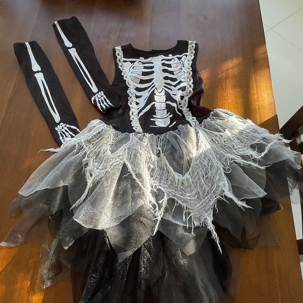 Girls skeleton tutu costume
